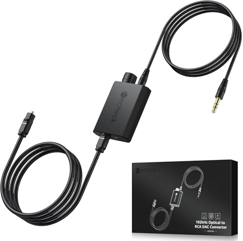 Neoteck Convertisseur Numérique-Analogique 192 kHz avec Volume et Convertisseur Optique 3.5 mm Chipset DAC Amplificateur Intégré Compatible Casque et Haut-parleurs Ordinateur