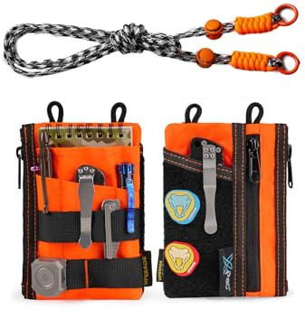 VIPERADE VE16R EDC Pocket Pouch with Strap, 5 Pockets with 2 Zipper Pockets, Pocket Organizer for Men, Small Sling Organizer Bag, Slim EDC Wallet Multitool Pouch