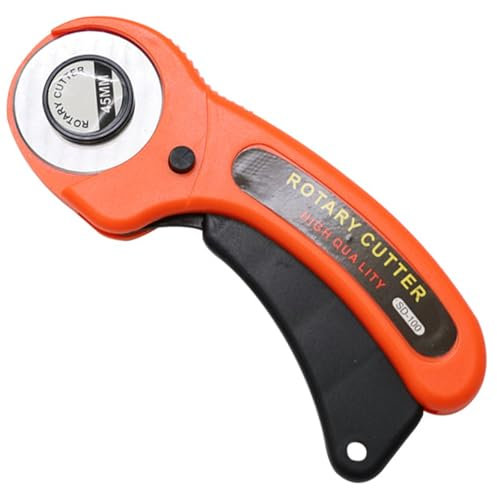 WILLONG Juego de cortadores rotatorios de 45 mm, hoja de acero inoxidable, cuchillo giratorio para tela, cuero, papel, papel pintado, perfecto para costura, manualidades