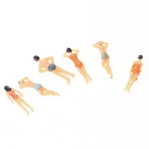 getuse 20 Painted Model Train People Figures Summer Swim Beach Theme OO 1:75 Scale Scenery Diorama Accessories