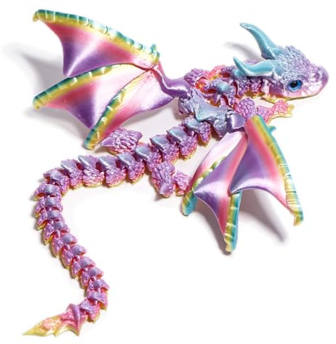 Dragon Articulé 3D Imprimé avec – Dragon 3D Articulé Jouet Adultes, Jouets Dragons, toupie Flame Wing, Dragons Décoration Chambre à Coucher & Bureau, Convient aux Produits dérivés et Jouets Kpop