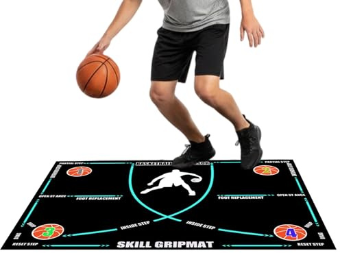 Ruwshuuk Tappetino da basket per allenamento, silenzioso, antiscivolo, tappetino per allenamento di pallacanestro, bambini, professionisti, giocatori, casa, dormitorio, appartamento, soggiorno