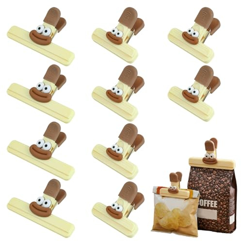 Bag Clips for Food Storage, 10 Pcs Food Bag Clips, 2 Sizes Reusable | Food Clips Bags Sealing Clips for Snacks Coffee Home Kitchen Sandwich (4 Large and 6 Small)