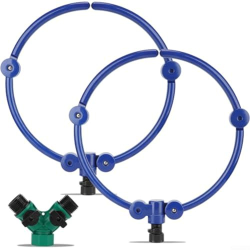 Sistema di irrigazione per alberi a 360 gradi con anelli circolari da 33 cm per sostenere una sana crescita di giovani alberi e arbusti (2 pezzi)