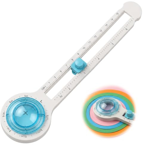 Cortador de papel circular de 8 a 32 cm, cortador de papel giratorio de 360°, ajustable para círculos precisos, cortador circular para tarjetas, papel fotográfico, álbumes de recortes, manualidades