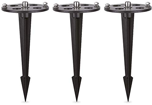 3er Set rostfreier Erdspieß für linovum BOSEA Wegeleuchten - Erdreich Befestigung für Pollerleuchten