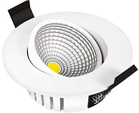 linovum Faretto da incasso a LED ATOA a 360°, orientabile, protezione dall'acqua, IP65, con 3 modalità di colore CCT, dimmerabile, bianco, rotondo, 6 W, per 230 V