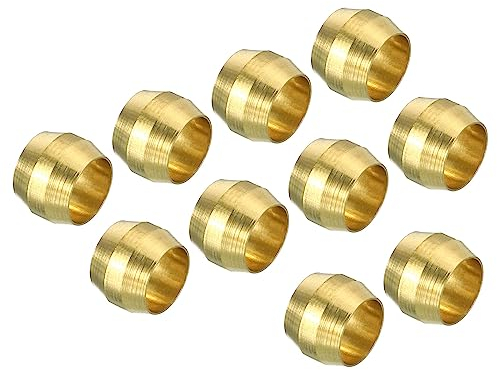 PATIKIL 6mm Tubo OD Latón Compresión Manguitos Férulas 20 Paquete Latón Férula Accesorios Latón Compresión Accesorios Surtido Kit