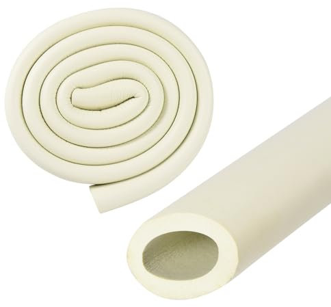M METERXITY Tube en Mousse d'Isolation de Tuyau, 22mm 7/8 ID 32mm OD 1m de Longueur, Tube en Mousse Souple et Flexible pour l'Isolation de Tuyaux pour Support de Poignée/Guitare [Blanc]