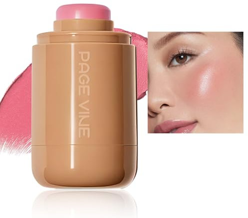 Pocket Blush Stick - Matt Glatt Intensive Farbe Creme Rouge Stick Für Wangen Und Lippen - Natürliches Und Leuchtendes Finish Long-Wearing Cream Blush Für Frauen Mädchen (01 Piggy, 1 Pcs)