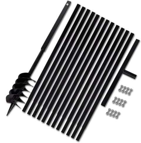 Fence Post Auger, Manual Garden Earth Auger Post Hole Digger Ground Drill with Handle 120 mm with Extension Tube 13 m Steel