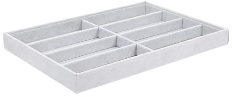 BESPORTBLE Organizer Porta Occhiali Da Sole e Vassoio Porta Gioielli in Velluto Grigio 8 Scomparti, Espositore Per Occhiali, Orologi e Collane, Per Casa e Viaggi