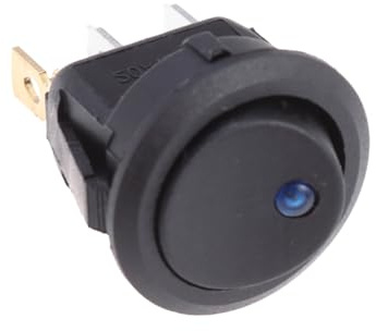 CLISPEED Interrupteur à Bouton Poussoir Lumineux Bleu Matériau Métal et Plastique 12v 20a Pack de 3 Unités, Résistant la Chaleur pour Moto et Circuits Électriques