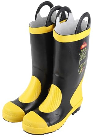 Botas altas de rescate de goma con protección contra incendios | Diseño aislante y antideslizante para una seguridad óptima | Tejido transpirable | Ideales para bomberos y trabajadores al aire libre