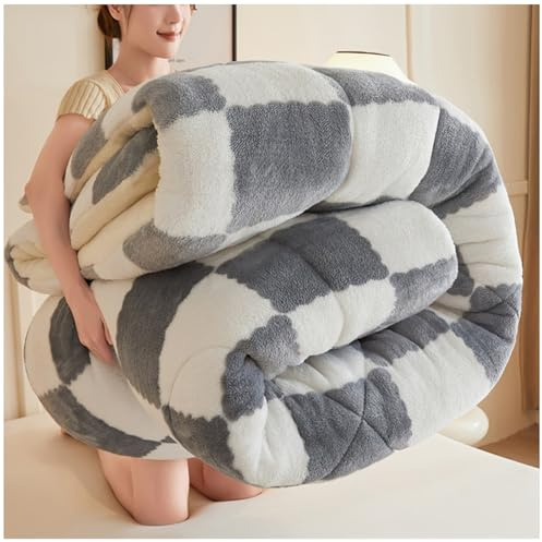 Mjukt fluffigt lammfleece-täcke, vinterduntäcke, tjockt och varmt vintertäcke i lammsammet, dubbelsidigt varmt täcke i sammet, enkel/dubbel B,150x200cm/2.5kg