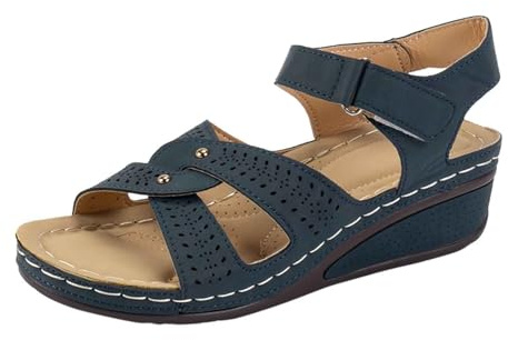 Trendiga damsandaler med kilklack för vardaglig sommarlook öppen tådesign perfekt att kombinera med denim snygga skor för daglig komfort