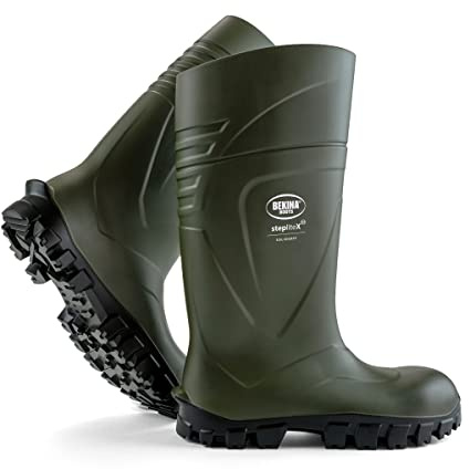 Steplite X O4 Robuste Sicherheitsstiefel für Herren und Damen ohne Stahlkappe, rutschfest, Weite Passform, Wasserdicht, resistent gegen Reinigungsmittel, isolierend bis - 30 Grad, grün, EU 38