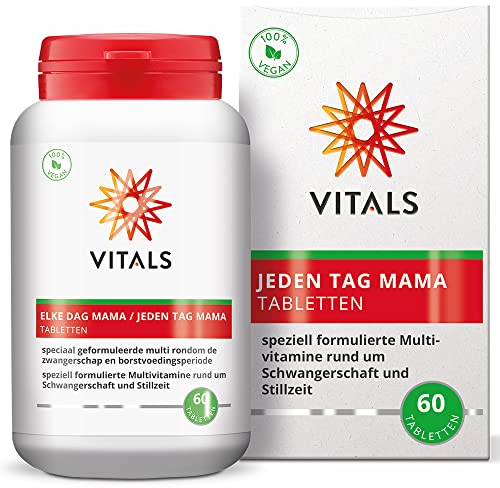 Vitals - Jeden Tag Mama 60 Tabletten. Speziell formulierte Multivitamine rund um Schwangerschaft und Stillzeit. Verantwortbare Dosis von B-Vitaminen und Folsäure Quatrefolic in biologisch aktiver Form