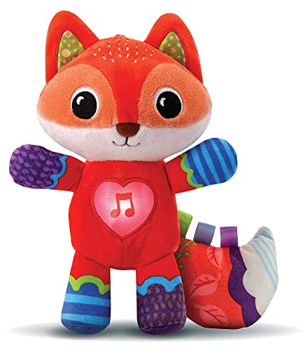 VTech - Malo, Mon Renardeau Dodo, Peluche Renard, Doudou Bébé, Musique Douce et Sons Apaisants, Lavable en Machine, Cadeau de Naissance - Contenu en Français