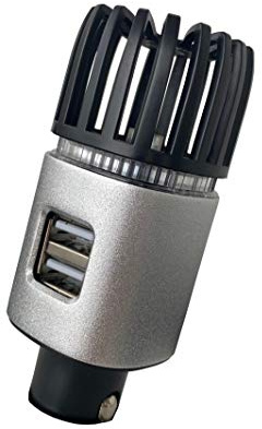 MCalle Purificateur d'air pour voiture - Ioniseur double USB - Argenté mat