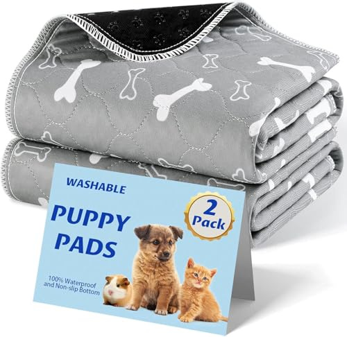 Baodan Washable Reusable Puppy Pads, 2 Pack Super Absorbent Mat, 60x45cm