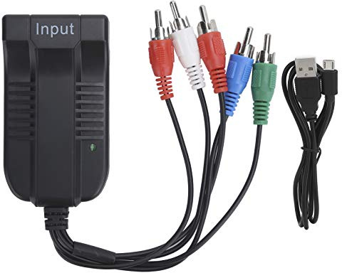 YPBPR till HDMI Audio Converter, RGB-komponent YPBPR Video R/L Audio to HDMI Converter Adapter, stöd för VHS, VCR, DVD Plug and Play