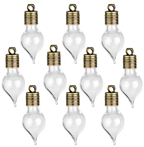 Kleine Wishing Flaschen 10Pcs Glas Fläschchen Glas Medaillon Charms Waterdrop Wishing Flaschen Wünschen Flasche