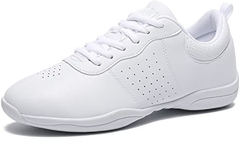 LANDHIKER Cheer Shoes Women White Dance Shoes Girls Youth Cheerleading Fashion Sports Shoes Tennis Training Athletic Shoes Flats