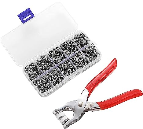 Kit de Boutons-Pression Métal 100 Pièces Pince Boîte Couture Vêtement Jeans