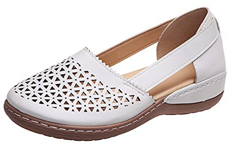 luoluoluo Womens Closed Toe Wedge Sandals Ladies Hollow out Shoes Wide Fit Slides Sandal Orthopedic Shoe with Arch Support Summer Platform Slippers Mule Sandals Walking Sandals Comfort Slip On Slider