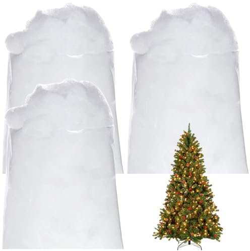 Neve Finta Artificiale, Neve Artificiale Natalizia, Fibra di Neve Artificiale, Neve Finta di Natale, per Decorare Alberi di Natale, Finestre e Altre Superfici Interne, 3 Pezzi(70 G/Confezione)