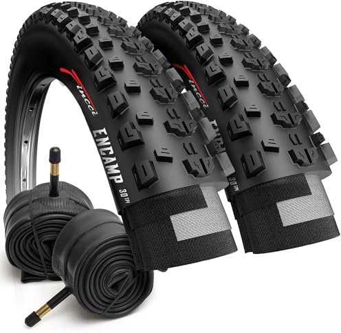 Fincci Fahrradreifen 26x2.25 – Paar MTB 26 Zoll FaltReifen 57-559 (27 TPI) mit 2X 26-Zoll Schrader-Schläuchen, geeignet für Jugendliche & Erwachsene, Mountainbike/Hybrid, Schlamm & Offroad – 2er Pack