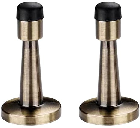 2 Pcs Brass Door Stop, Antique Brass Door Stoppers for Walls, Wall Mounted Door Stop for Indoor Home, Office and Hotel Use, 8x4 cm Alloy Door Protector
