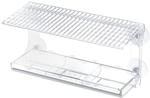 KAHDGSS Mangeoire pour Oiseaux Transparente Station d'alimentation De Jardin Fenêtre De Friandises pour Animaux De Compagnie Distributeur De Nourriture D'observation Plateau pour Oiseaux