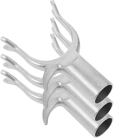 UKCOCO Lot de 3 Têtes de Perche à Linge en Alliage D’Aluminium 1,9 Cm, Fourches de Rechange Robustes pour Tringle à Vêtements, Accessoires pour Séchoir à Linge Extérieur, Fixation Solide