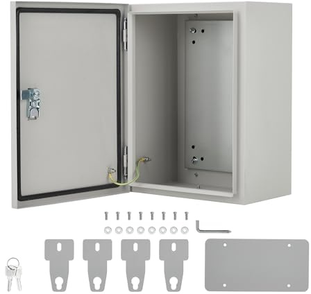 RBFGYIOP Scatola Elettrica da Esterno NEMA 4X/IP66/IP67 - Impermeabile Antipolvere - Armadio con Serratura, Piastra di Montaggio e 2 Chiavi - Uso Interno/Esterno - Grigio-bianco (Suzhou)