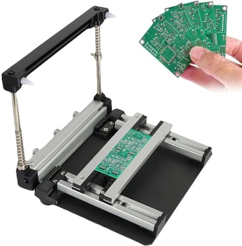 Pequeña Estación de Serigrafía Manual, Mesa de Impresión de Pasta de Soldadura Malla de Acero SMT, Impresora PCB Grosor Ajustable, Cuerpo de Aleación de Aluminio para Prototipado PCB Preciso(10cm)