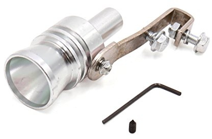 sourcing map Turbo XL Sifflet tuyau échappement silencieux Siffleur pour véhicule argent