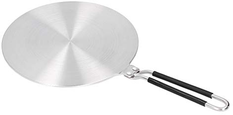 Diffusore di Calore, Adattatore per Induzione in Acciaio Inossidabile, Piastra Rotonda con Manico in Silicone per Fornelli Elettrici a Gas, Piano Cottura a Induzione in Vetro, Piastra Ad Anello(22cm)