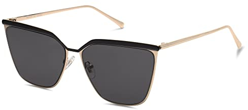 SOJOS Sonnenbrille Damen Vintage Cateye, Sonnenbrille Herren Retro Eckig Groß Frauen Rechteckige Sonnenbrille Gold Katzenaugen mit Metallrahmen UV400 Schutz Brille SJ1172 mit Gold Rahmen
