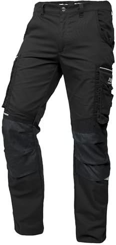PUMA Workwear Precision X - Premium Arbeitshose für Damen, Funktionshose mit vielen Taschen, verstärkten Kniepartien und Stretch - für Handwerk, Produktion und Baugewerbe - Schwarz - 52