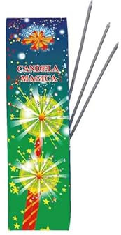 200 pz Candeline Misura 16 Cm scintille prima misura Bastoncino Luminoso Stelline Festa. Righello incluso. CATEGORIA FUOCHI D'ARTIFICIO f1 (K1 / Cat.1)