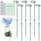 Hanotic 6Pcs Plant Support Stakes, 30cm, 60cm,90cm Adjustable Garden Single Stem Metal Plant Support Rings, with 10 Orchid Clips and Twistties for Peonies Tomatos