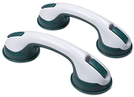 LILIIN 2 unidades de mango para bañera con ventosa, mango de bañera sin taladrar, mango de plástico antideslizante, asas de ducha portátiles para niños y mayores