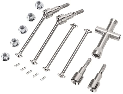 Alomejor Eje de transmisión RC Coche Delantero Trasero Dog Bone Eje Trasero Copa Tamaño Acero para Coche teledirigido SCY 1/16