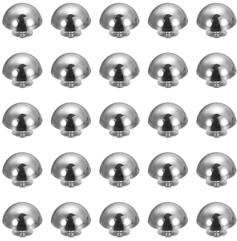 sourcing map 25 Pcs Round Studs Rivets, 15mm Metal Spikes and Studs Decoration Screw Back Studs for Leather Bags Belt Clothes Shoes Purse Supplies DIY Craft Making, Silver