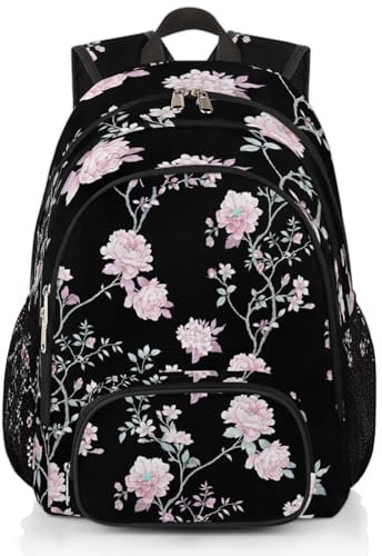 Funky Qiu Schulrucksack für Mädchen und Jungen, wasserdicht, College-Schultasche, Büchertasche, Tagesrucksack, Reiserucksack für Damen und Herren, Blume, Einheitsgröße, Tagesrucksäcke