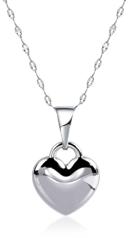 Desnuage Dainty Silver Heart Necklaces for Women Sterling Silver Heart Pendant Necklace Hypoallergenic Women Jewelry Love Pendant