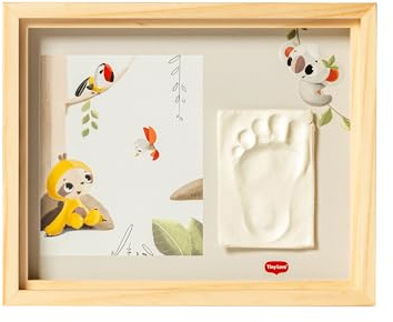 Tiny Love Marco Único, Kit Huella Bebé Pie y Manos, Kit Cuadro Personalizado con Foto, Recuerdo Pie y Mano, Dermatológicamente Testado, Regalos Recién Nacidos, Kit Todo en Uno, Tiny Creations, Madera