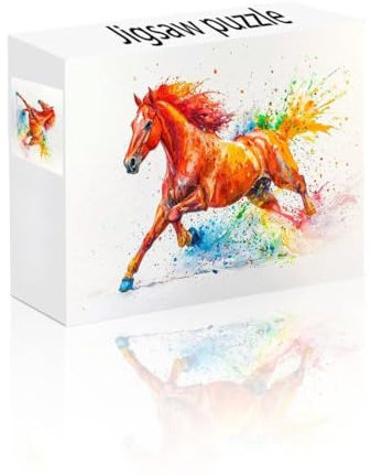 Puzzle Erwachsene 500 Teile Pferd, Tier Puzzle Lernspiel Herausforderung Schwierigkeit, Vielfältig und Bunt Puzzlespiele, Freizeitaktivität Lustige Geschenke Wohndeko für Erwachsene ab 14 Jahren F-4